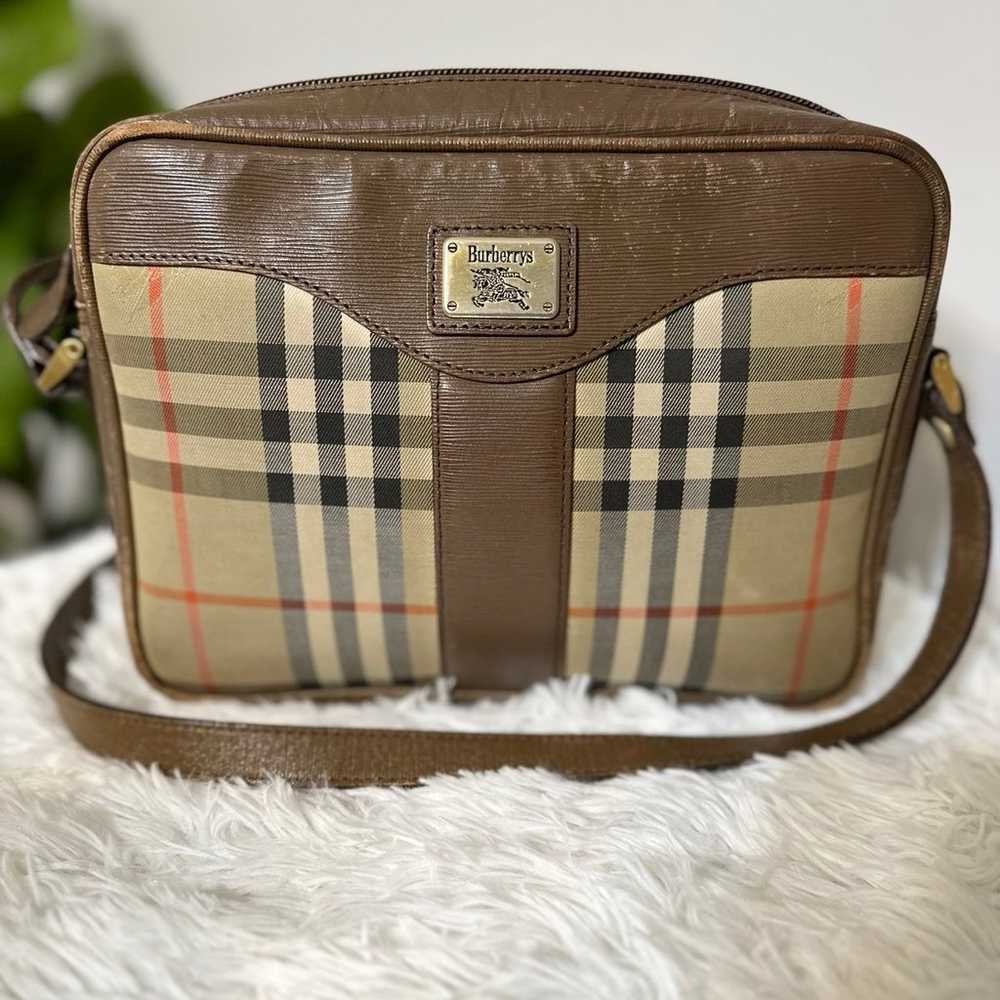 Pre-Owned BURBERRY Shoulder Bag Nova Check Gold L… - image 1