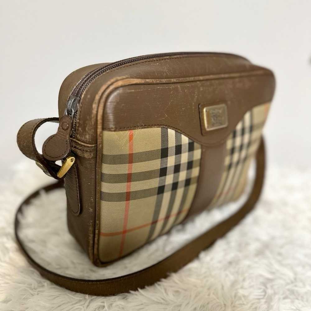 Pre-Owned BURBERRY Shoulder Bag Nova Check Gold L… - image 3