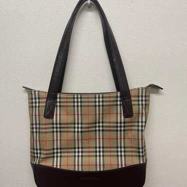 BURBERRY logo check women's handbag