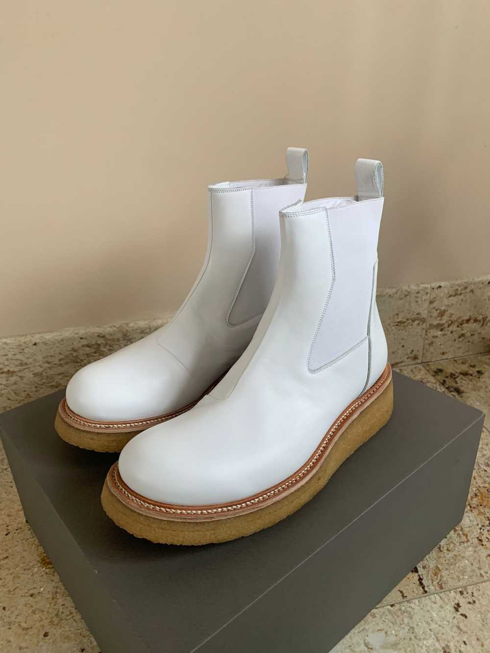 Rick Owens Creeper Elastic Boots in Chalk White - image 9