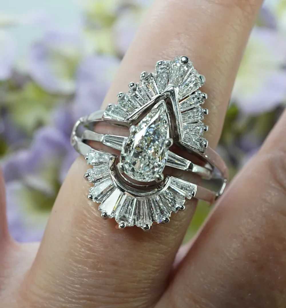 Vintage 1.80ct Baguette Diamond Wedding Guard Cag… - image 3