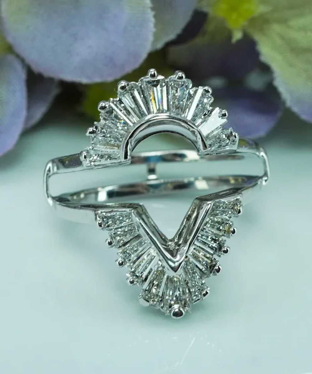 Vintage 1.80ct Baguette Diamond Wedding Guard Cag… - image 8