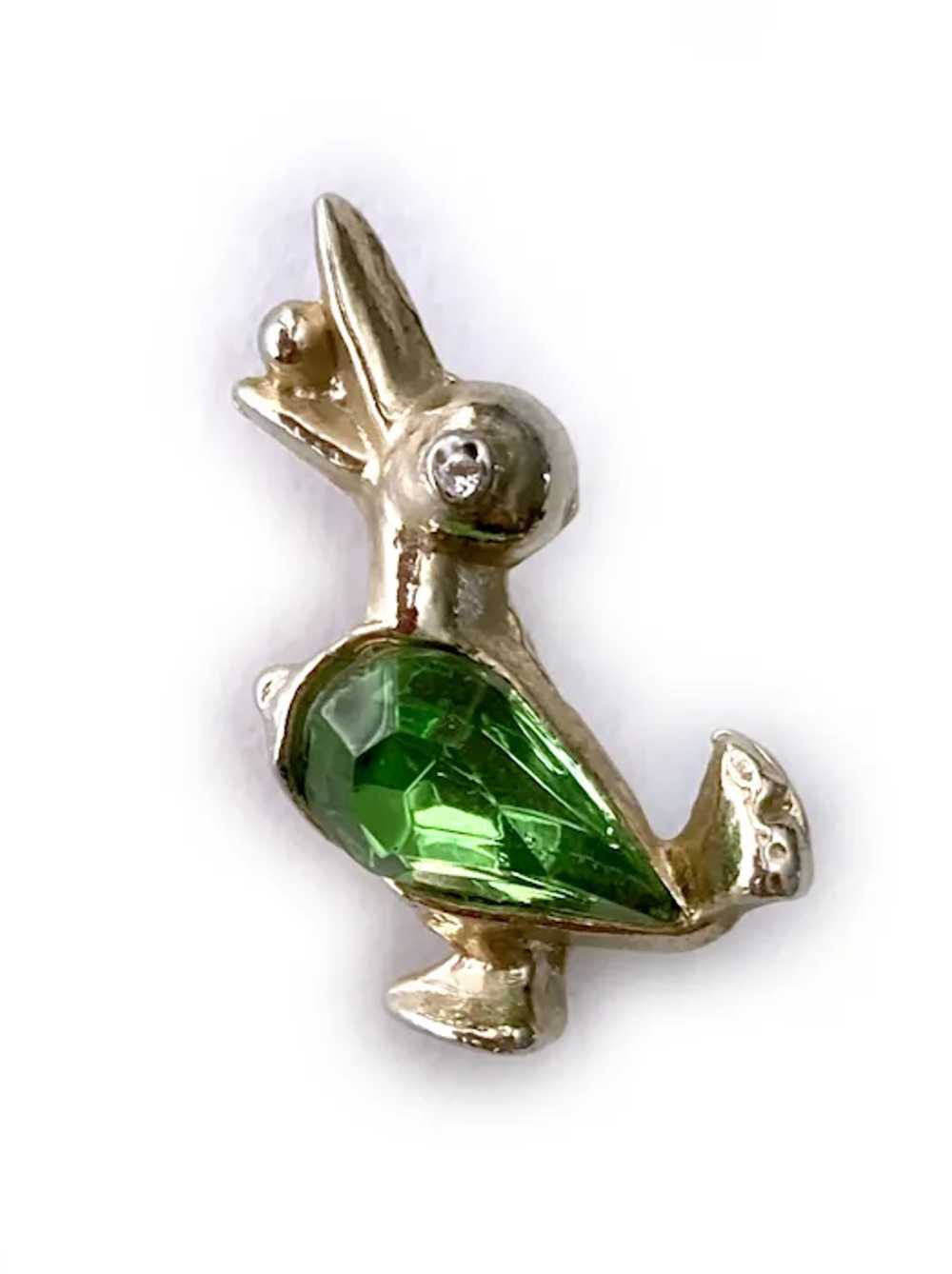 Trio (3) Duckling Scatter Pins with Peridot Cryst… - image 5