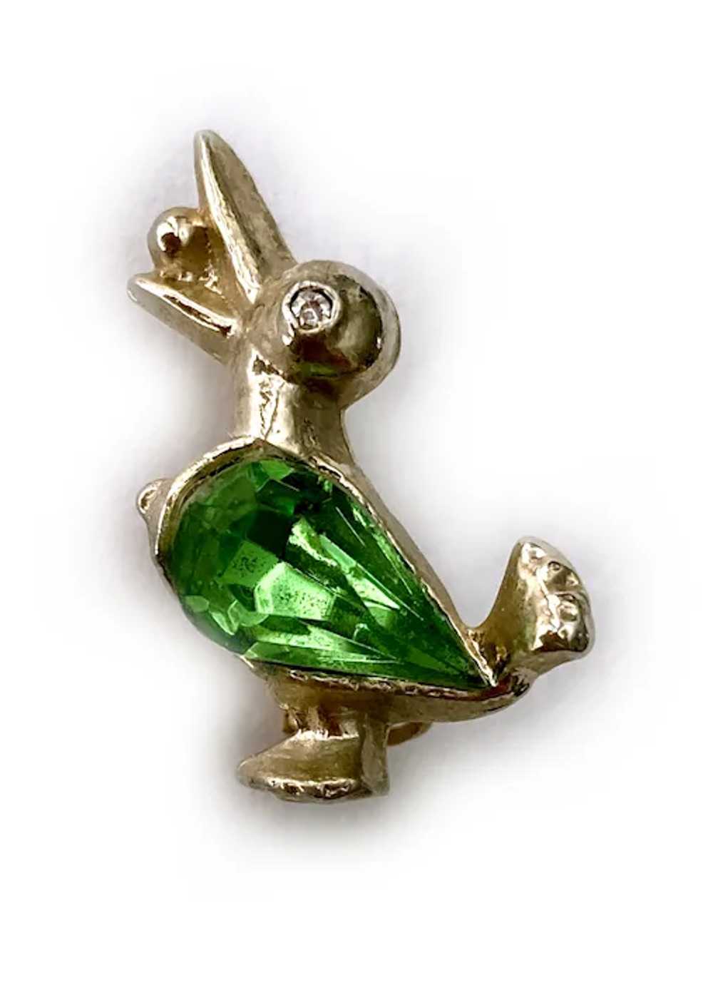 Trio (3) Duckling Scatter Pins with Peridot Cryst… - image 6