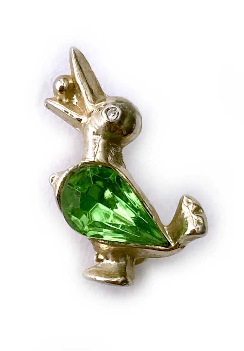 Trio (3) Duckling Scatter Pins with Peridot Cryst… - image 7