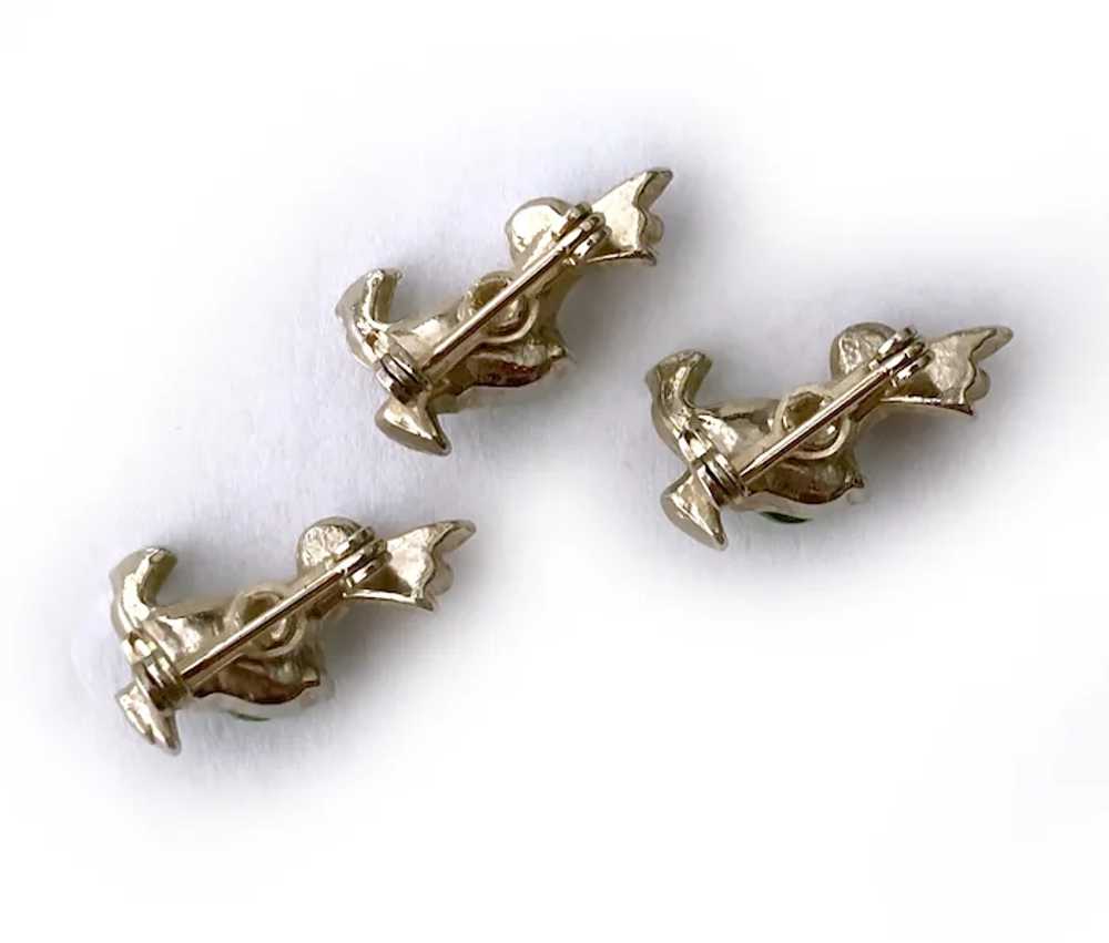 Trio (3) Duckling Scatter Pins with Peridot Cryst… - image 8