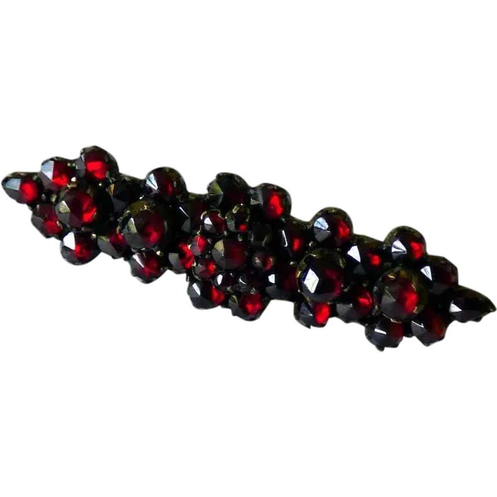 Bohemian Garnet Bar Pin/Brooch - image 1