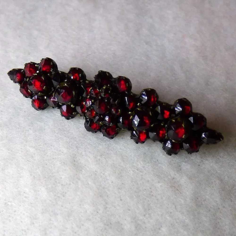 Bohemian Garnet Bar Pin/Brooch - image 3