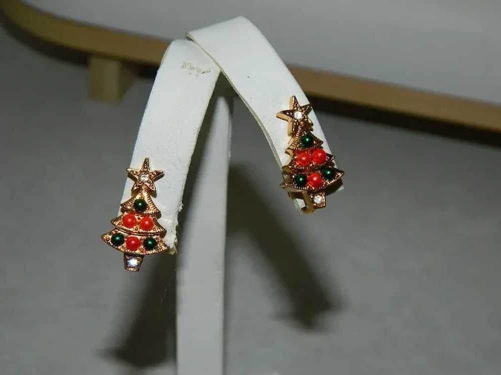 Best Vintage Christmas Tree Rhinestone  Clip Back… - image 2