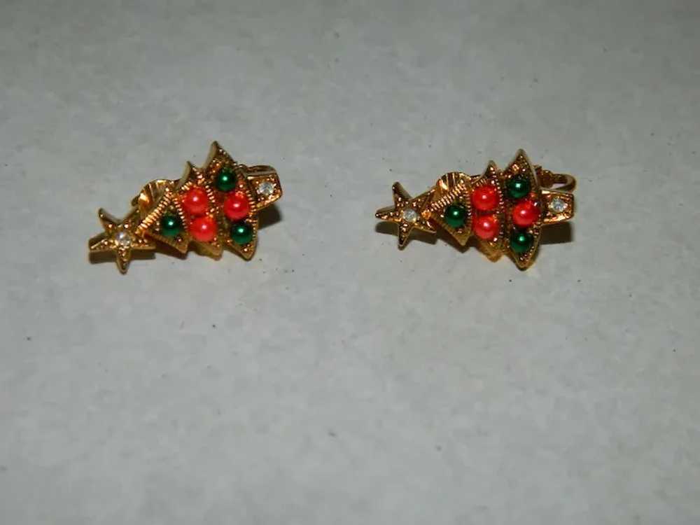 Best Vintage Christmas Tree Rhinestone  Clip Back… - image 3