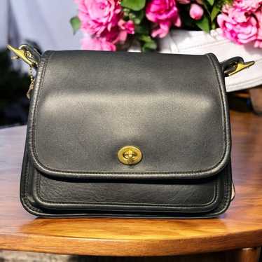 Vintage Coach Rambler Legacy Black Leather Bag #9… - image 1