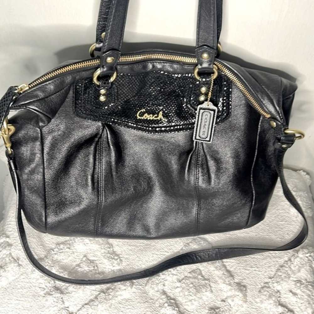 Coach Ashley Black Python Leather Satchel - image 2