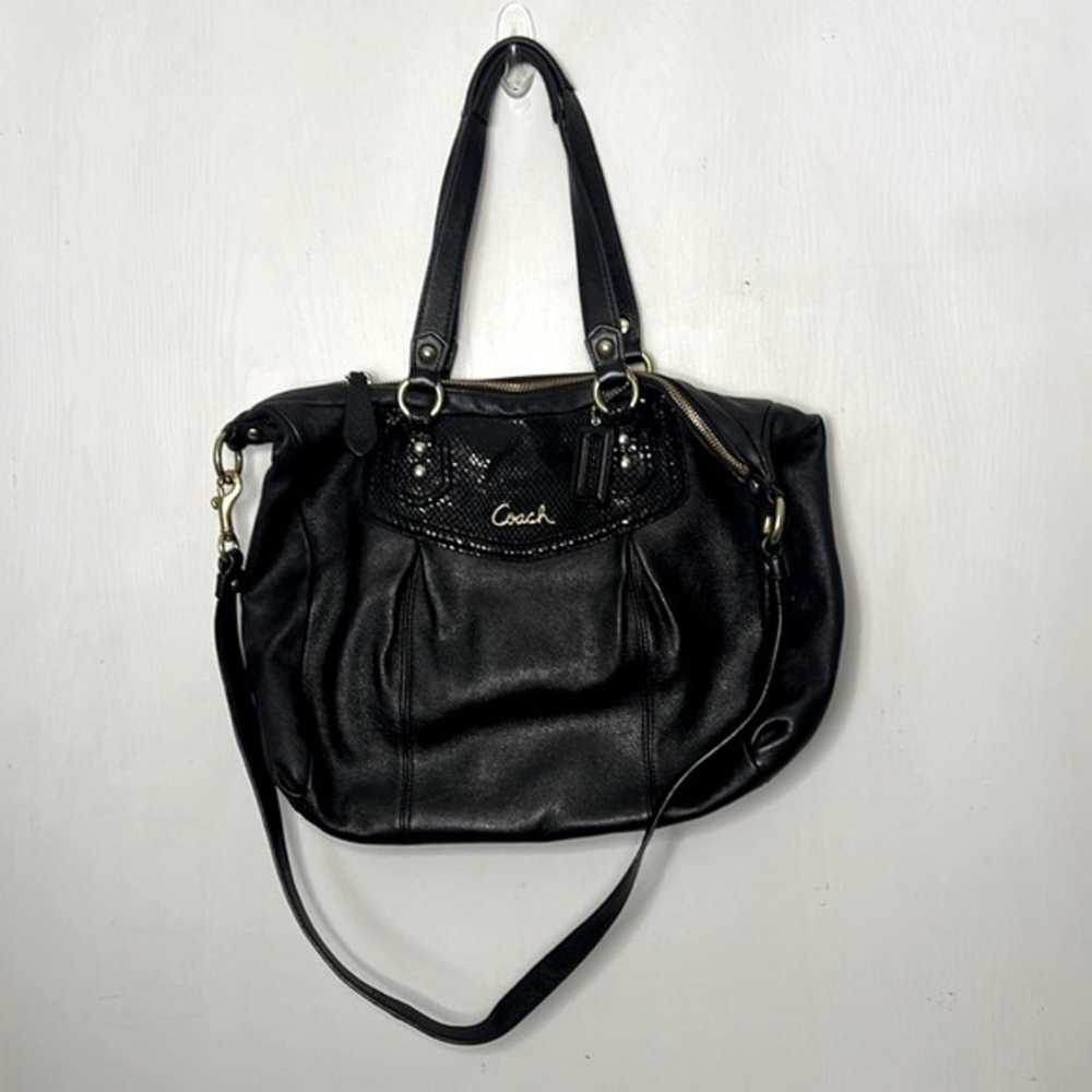 Coach Ashley Black Python Leather Satchel - image 3