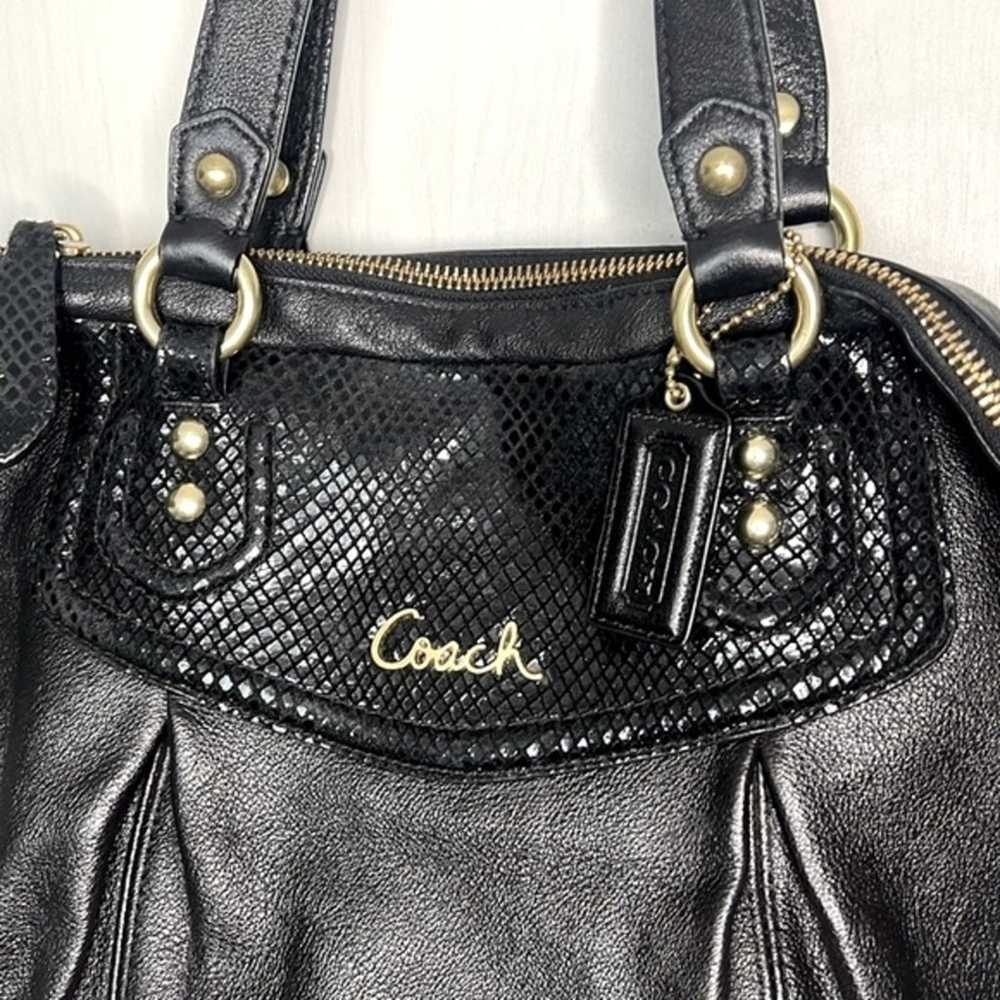 Coach Ashley Black Python Leather Satchel - image 4