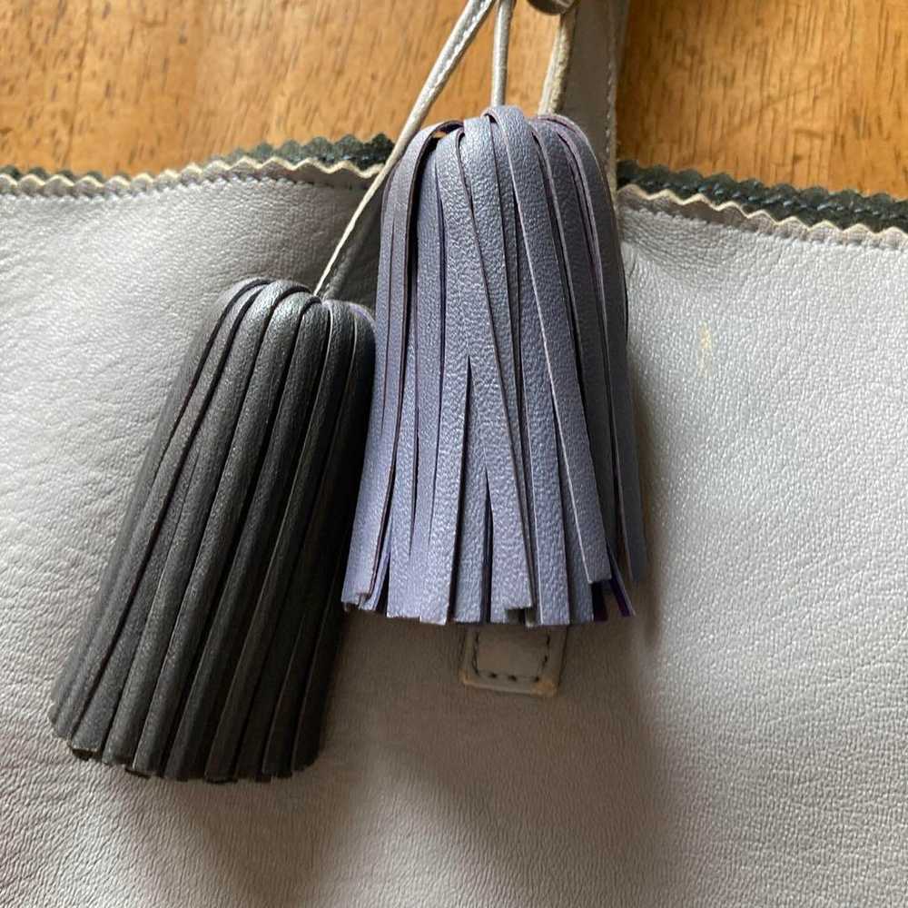 Loewe Grey Leather Tote Bag with Tassel - image 3