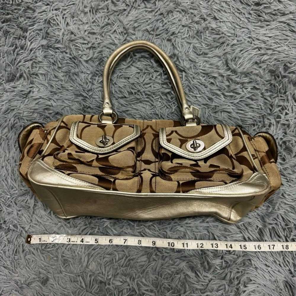 Coach Signature Multi-Pocket Satchel Handbag Purse - image 10