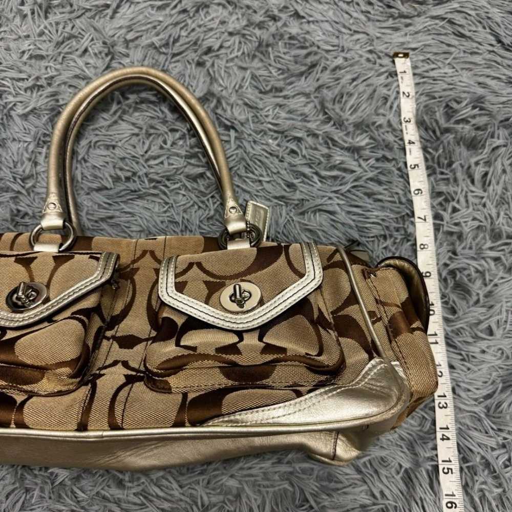 Coach Signature Multi-Pocket Satchel Handbag Purse - image 11