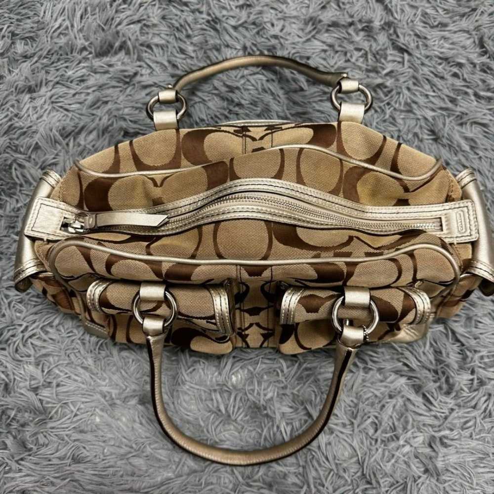 Coach Signature Multi-Pocket Satchel Handbag Purse - image 6