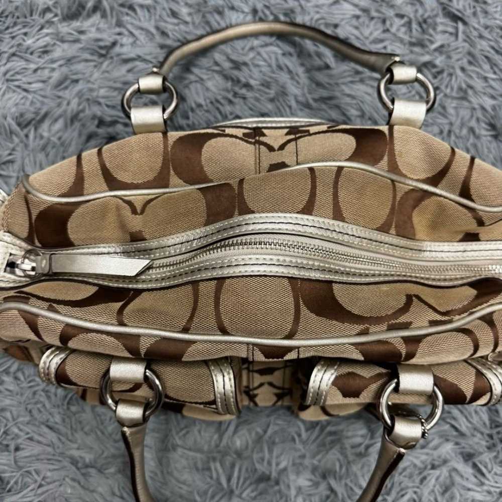 Coach Signature Multi-Pocket Satchel Handbag Purse - image 9