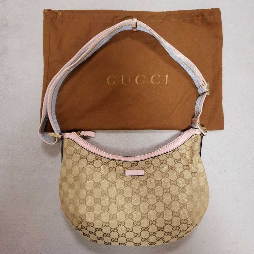 GUCCI shoulder bag beige canvas GG pattern - image 1