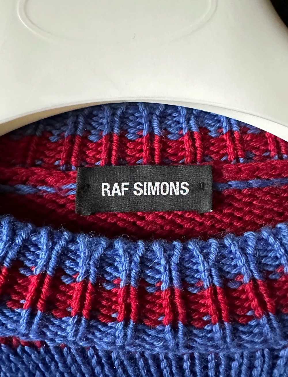 Raf Simons Raf Simons Red and Blue Layered Sweate… - image 3