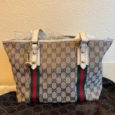 GUCCI JOLICOEUR GG CANVAS TOTE