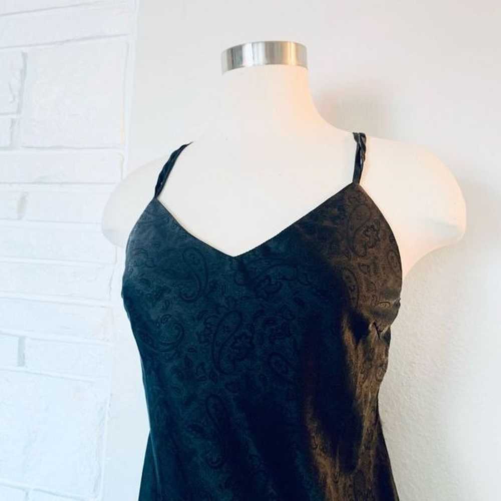 Forever 21 Black Paisley Slip Dress Satin Small M… - image 2