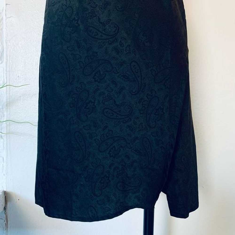 Forever 21 Black Paisley Slip Dress Satin Small M… - image 3