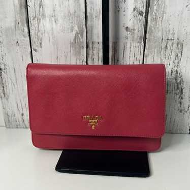 PRADA Saffiano clutch crossbody pink bag