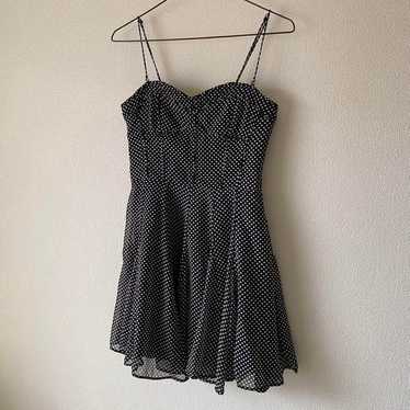 ZARA Black and White Polka Dot Frill Dress - image 1