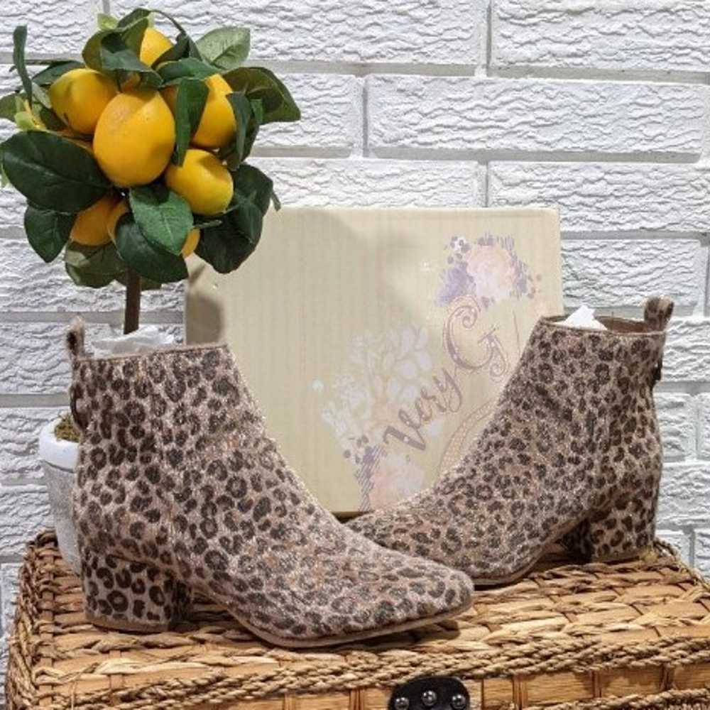 Very G "Dynamite" furry leopard print booties - image 1