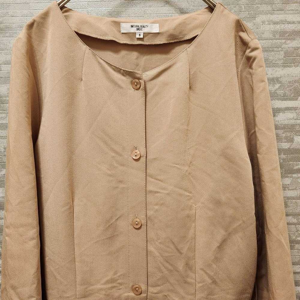 【Natural Beauty Basic】Band Collar Shirt Dress Cas… - image 4