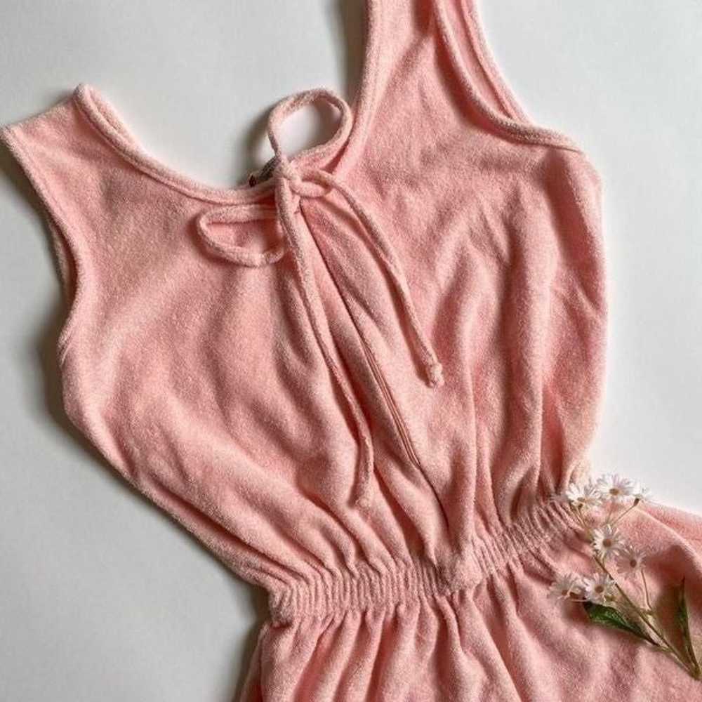 Vintage baby pink terry cloth romper - image 4