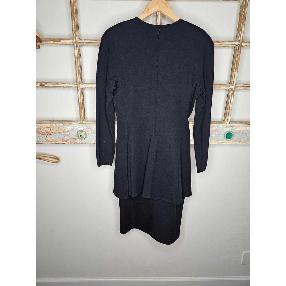 Vintage Adrienne Vittadini Black Wool Dress Ladie… - image 2