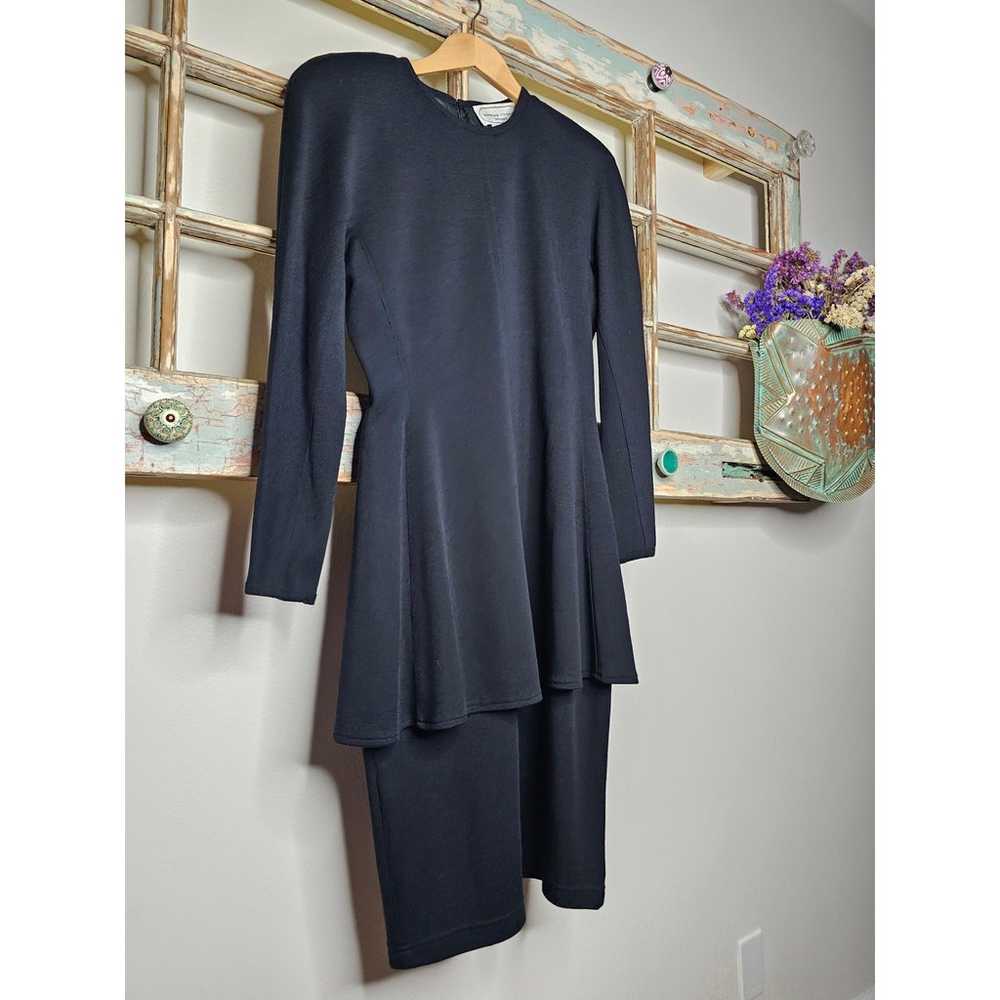 Vintage Adrienne Vittadini Black Wool Dress Ladie… - image 8