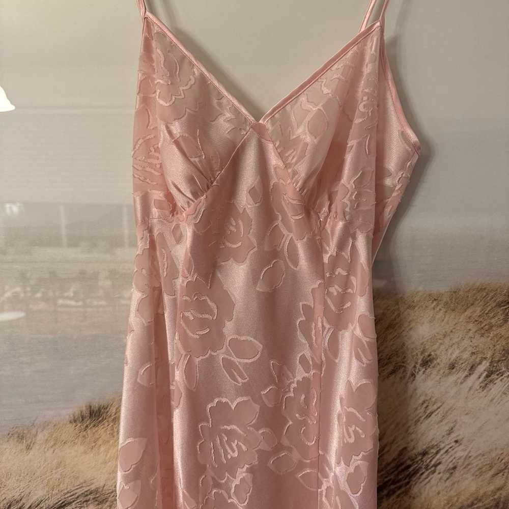 Vintage Gold Label Victoria Secret Pink Lace Slip - image 2