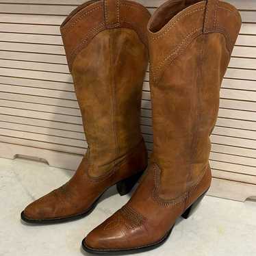 Western Leather Cowboy Boots Size 7.5