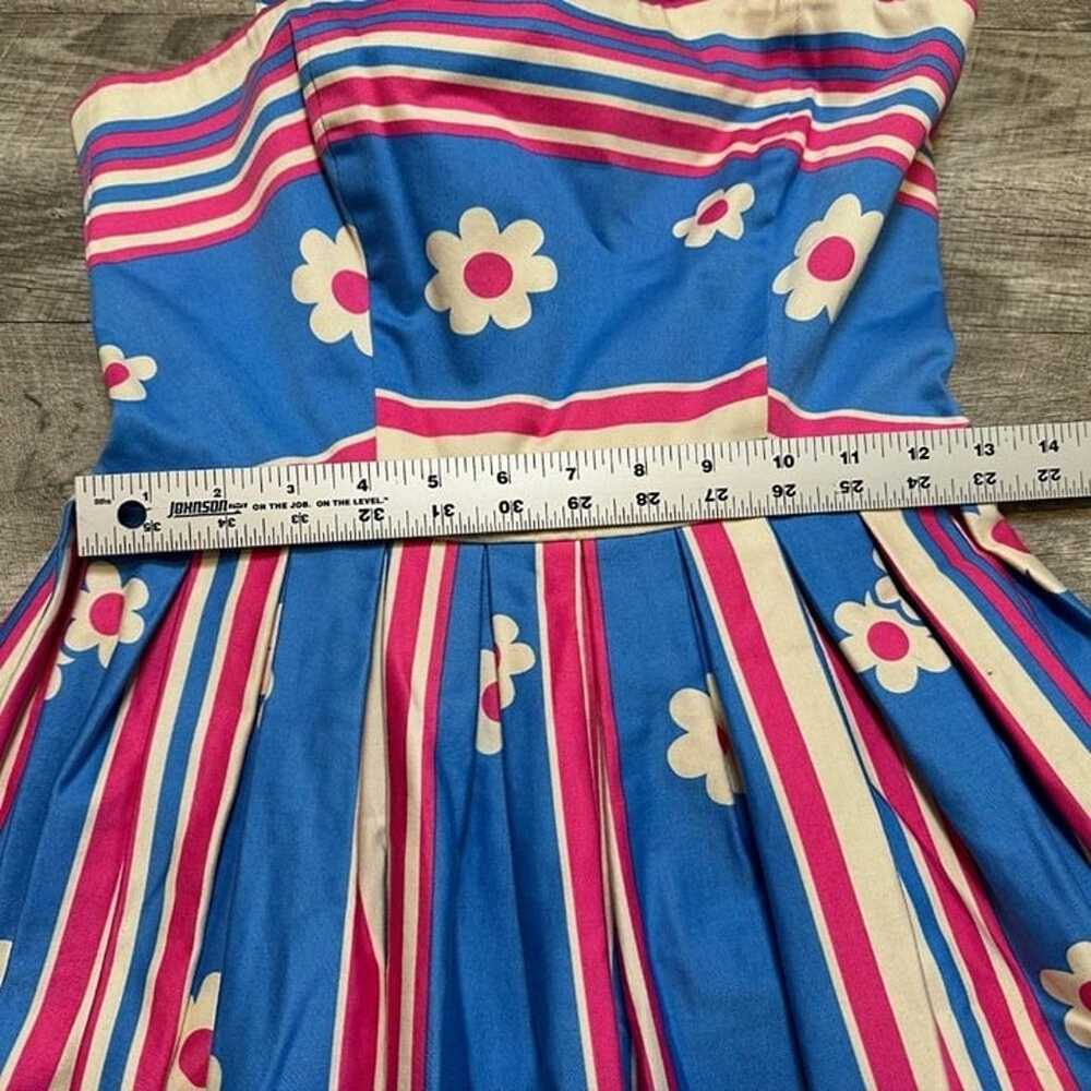 Betsey Johnson Vintage Pink Blue Daisy Floral Ret… - image 2