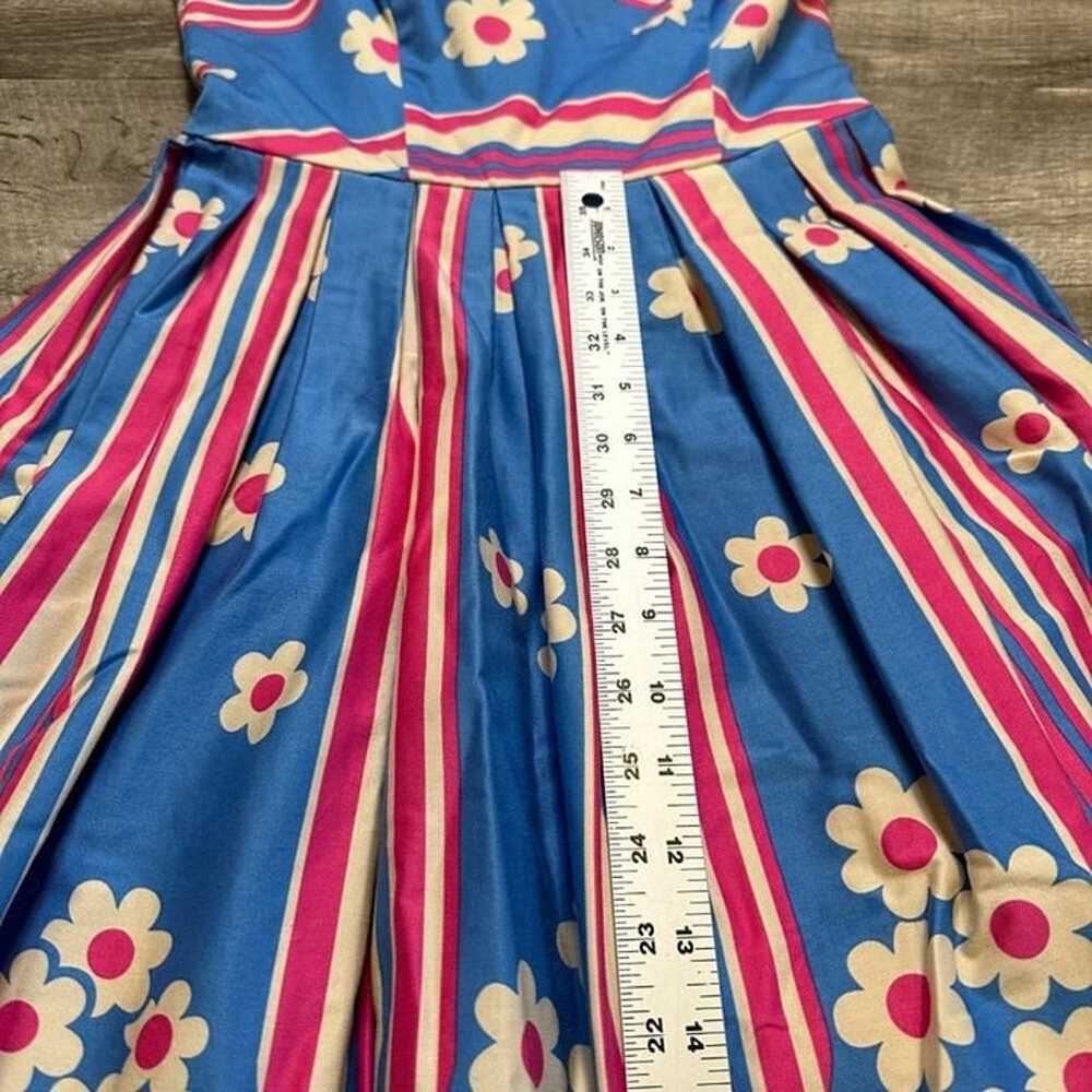 Betsey Johnson Vintage Pink Blue Daisy Floral Ret… - image 4