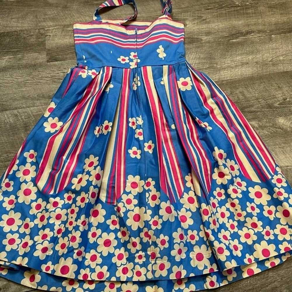 Betsey Johnson Vintage Pink Blue Daisy Floral Ret… - image 7