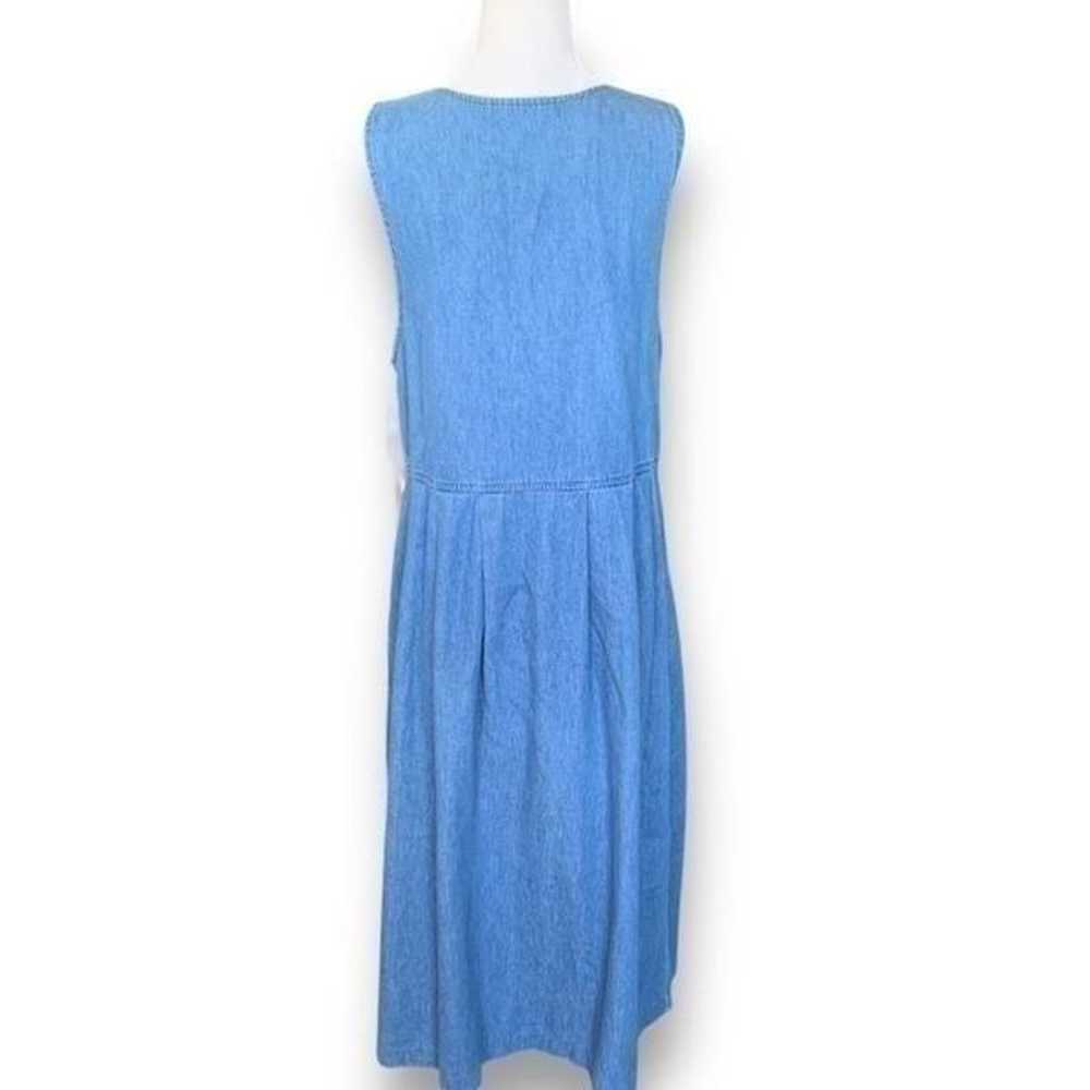 Vintage Karen Scott Dress Denim Pinafore Fall Sca… - image 3