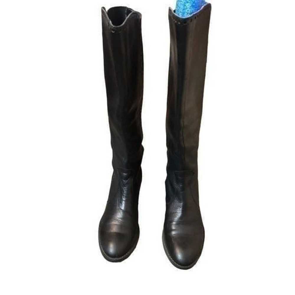 Ann Taylor Loft black leather riding boot with st… - image 2