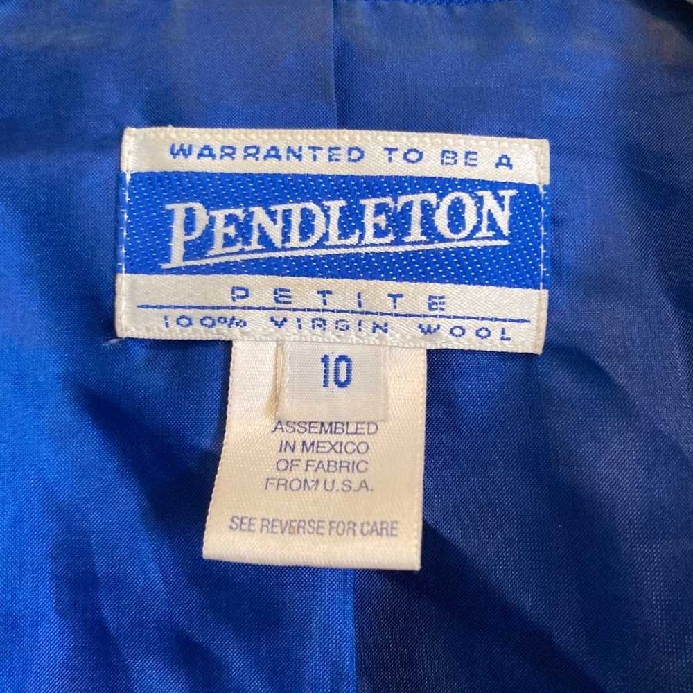 Womens Vintage 80s Pendleton Blue Plaid Wool Acad… - image 6