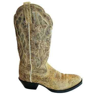 Ariat Cowboy Boots Brown textured rough Leather W… - image 1