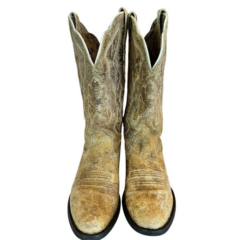 Ariat Cowboy Boots Brown textured rough Leather W… - image 2