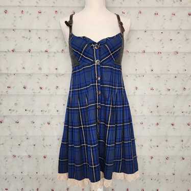 Vintage Free People Plaid Babydoll Dress