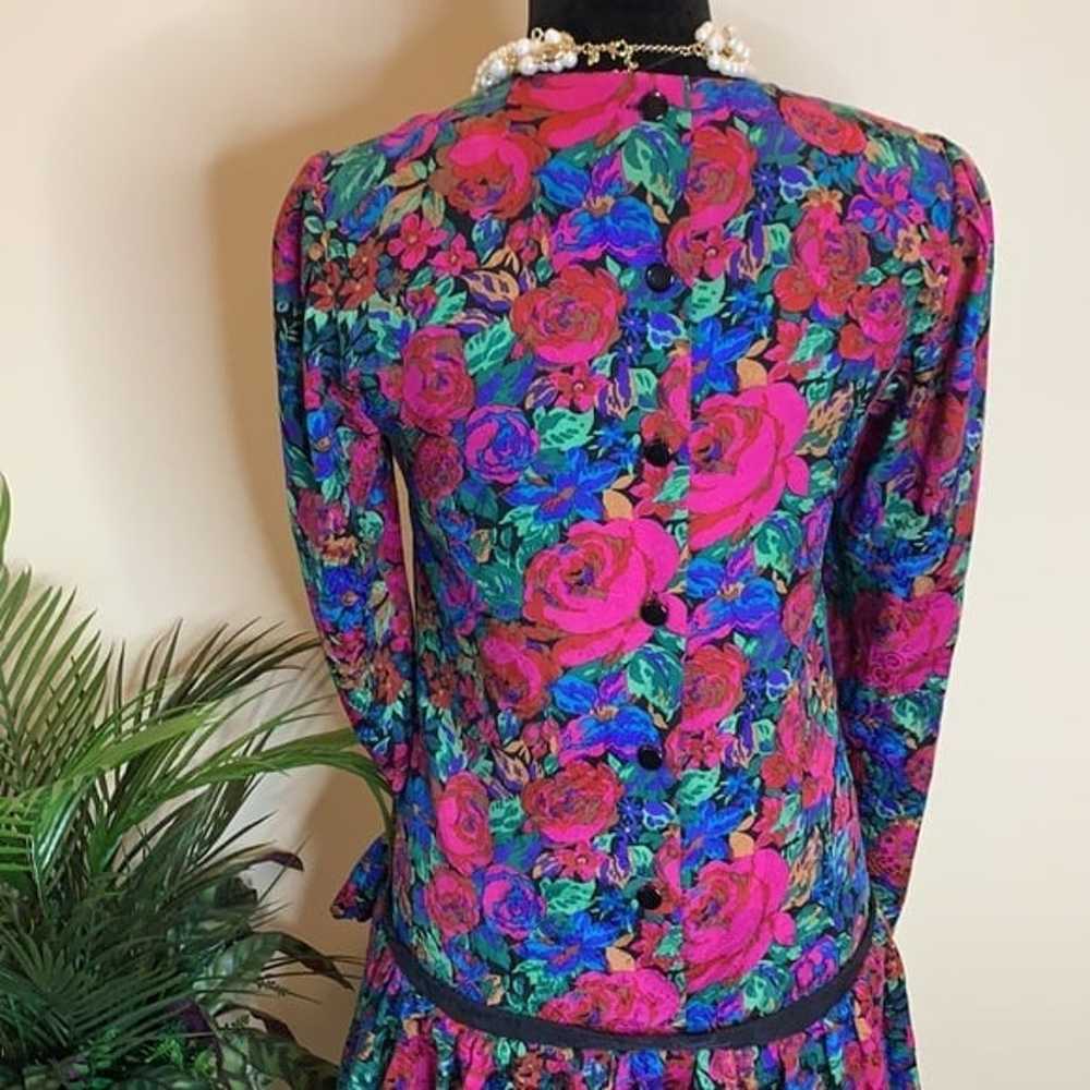 Vintage, retro silk 80’s dress - image 7