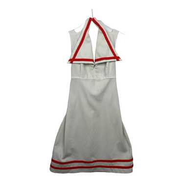 vintage tennis dress 60s womens small white red n… - image 1