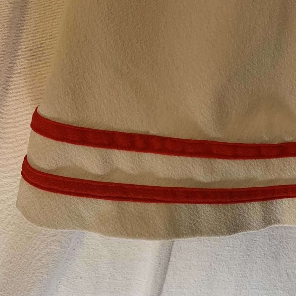 vintage tennis dress 60s womens small white red n… - image 5