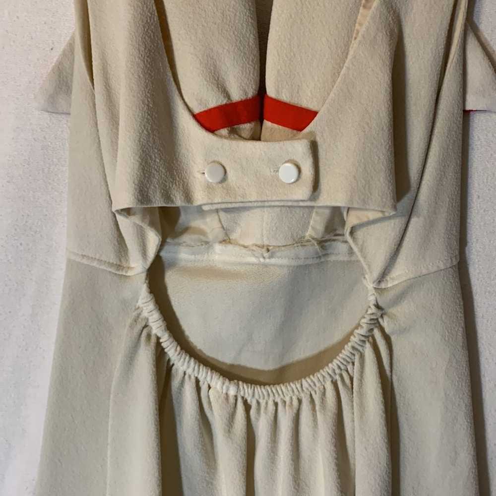 vintage tennis dress 60s womens small white red n… - image 7